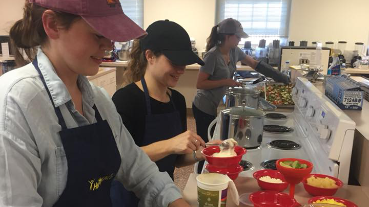 UNCG employees cooking healthy meals